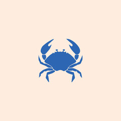 Crab silhouette. Logo. Isolated crab on цветном background