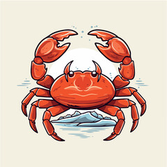 Illustration of a crab in cartoon style, color