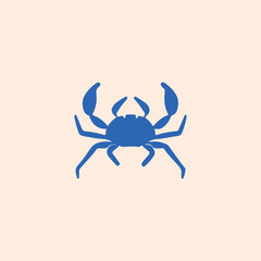 Crab silhouette. Logo. Isolated crab on цветном background