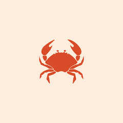Crab silhouette. Logo. Isolated crab on цветном background