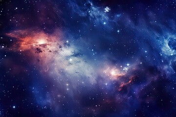 Background with Stars, Nebulae, and Infinity Galaxies in Outer Space, Dark Milky Way - obrazy, fototapety, plakaty
