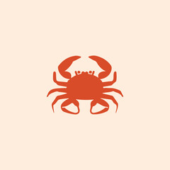 Crab silhouette. Logo. Isolated crab on цветном background