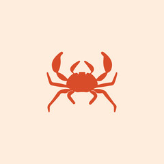 Crab silhouette. Logo. Isolated crab on цветном background