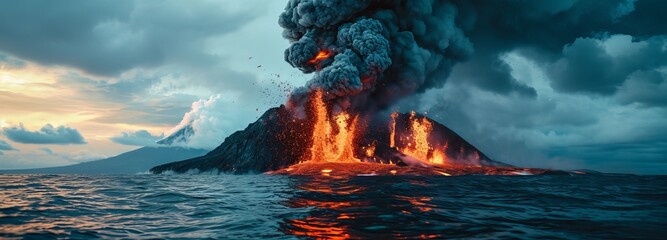 Explosive Eruption of Volcano Krakatoa
