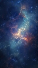 Obraz premium Background with Stars, Nebulae, and Infinity Galaxies in Outer Space, Dark Milky Way Universe