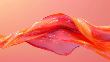 Foto op Canvas vibrant liquid splash ,  glossy  peach  ,  digital artwork © Klay
