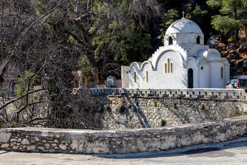 A small Christian church in the mountains