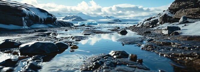 Melting Permafrost in Arctic - obrazy, fototapety, plakaty
