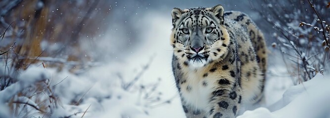 Obraz premium Solitary Snow Leopard