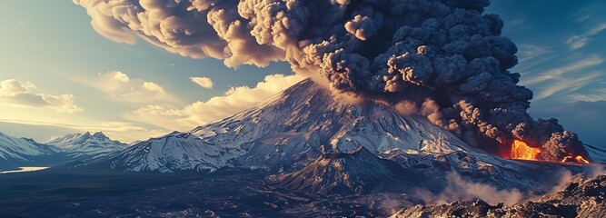 Fiery volcanic eruption - obrazy, fototapety, plakaty
