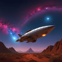 Spaceship and Milky Way