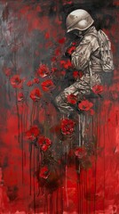 Empty Canvas for Veterans Remembrance. In remember of military veteran and Happy memorial day Celebration
