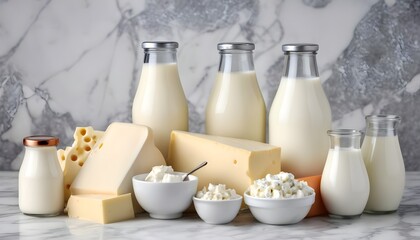 Obraz na płótnie Canvas Different types of dairy products