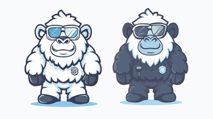 Yeti Police Outline Vector Design flat vector isolated