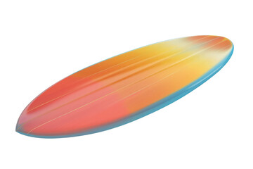 Fun 3D Surfboard Isolated On Transparent Background