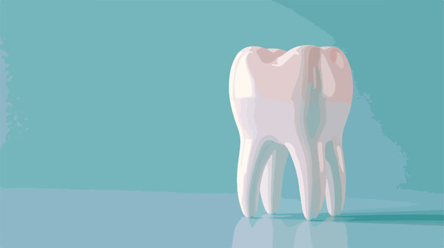 3D rendering tooth and gum open 45 degree perspective