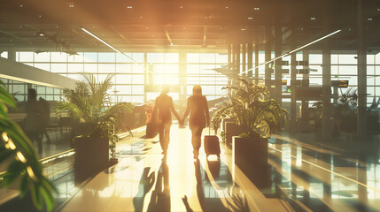 people walking in the airport