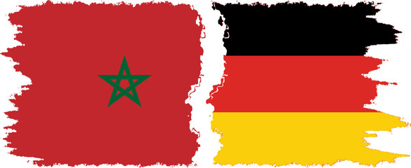 Germany and Morocco grunge flags connection vector