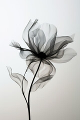 Stylish Flower Outline Digital Print
