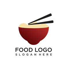 modern noddle food logo template