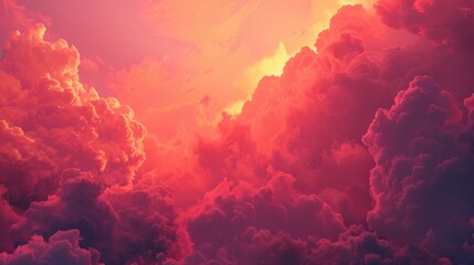 The sky is beginning to change its color to red - obrazy, fototapety, plakaty