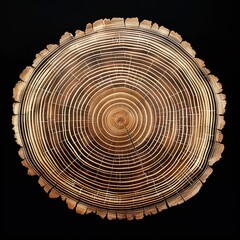 Tree Rings, A crosssection of a tree trunk, highlighting the rings that mark each years growth , Future Things Concept Backdrop, futuristic background - obrazy, fototapety, plakaty