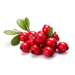 Bearberrys on white background, Fresh Bearberrys