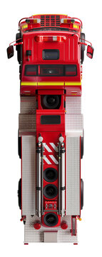 Abstract Fire Truck. Top View Template. Ai Generative