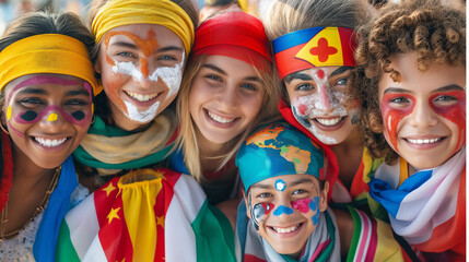 Cultural exchange programs bringing students together from different countries. Happiness, love, health, tolerance