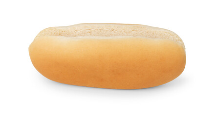 One fresh hot dog bun isolated on white