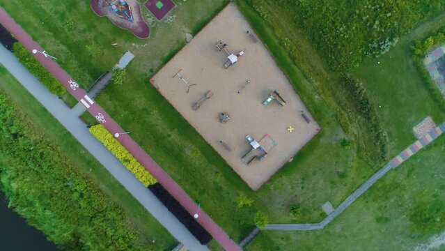 Playground Narew River Lomza Plac Zabaw Rzeka Aerial View Poland