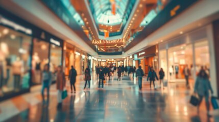 People in the shopping mall, blurred photo