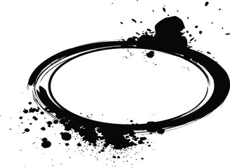 Black handdrawn circle, Vector illustration 
