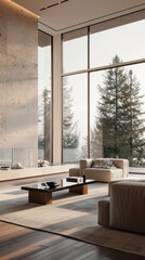 modern design loft living room in the luxury apartment 