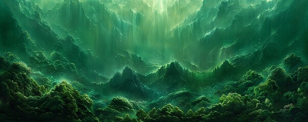 Emerald green panorama, nature's vibrancy on display