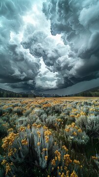 Storming clouds gathering with intent, a prelude to nature's symphony