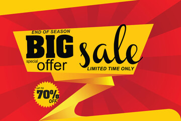 70% Sale banner vector template design