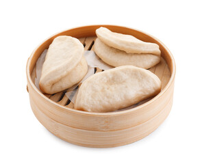 Delicious lotus leaf buns isolated on white