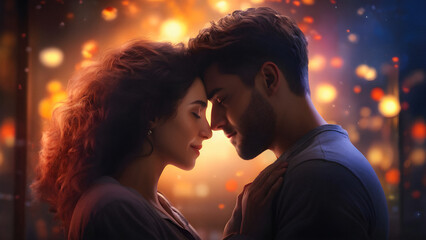 Lover archetype. Heartfelt Connection: Couple Lost in a World of Two. Romantic Bliss. generative AI