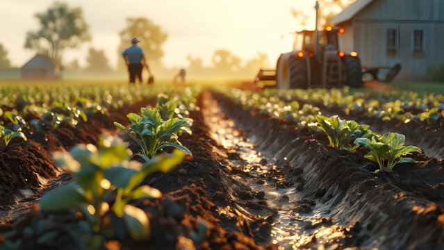 Everyman archetype. Earth's Bounty: Farmer Connects with the Land in a Season of Growth. generative AI
