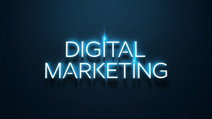  In a blue background, the words 'Digital Marketing' are written.