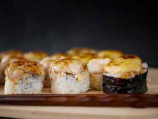 sushi rolls on plate