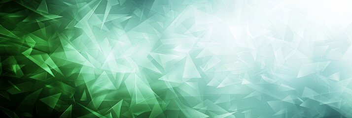 A green background with a lot of triangles - obrazy, fototapety, plakaty