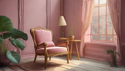 Fototapeta na wymiar Very beautiful pink room and bedroom