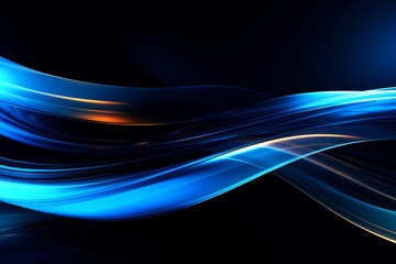 A blue and orange wave with a black background. The blue and orange colors create a sense of movement and energy