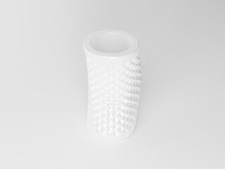 Realistic White Ceramic Vase with futuristic style