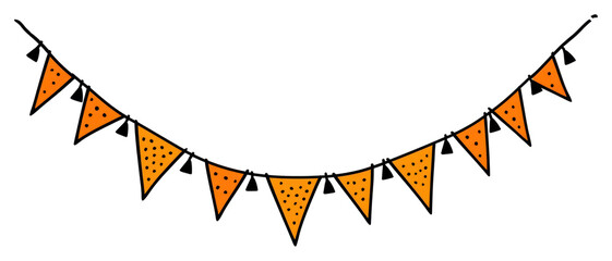 PNG Halloween triangle flag string banner animal shark. - obrazy, fototapety, plakaty
