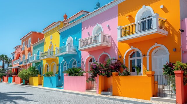 Colorful apartments in Albufeira