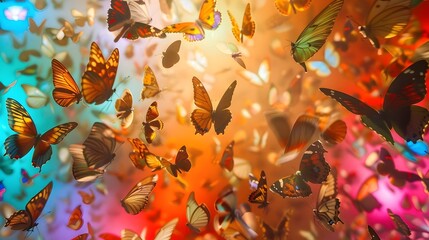 Obraz na płótnie Canvas Mystical Butterfly Dance in Autumnal Wonderland