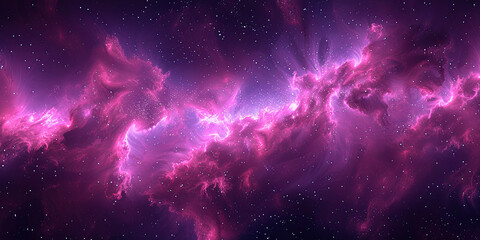 A purple galaxy with many stars and a pink cloud - obrazy, fototapety, plakaty